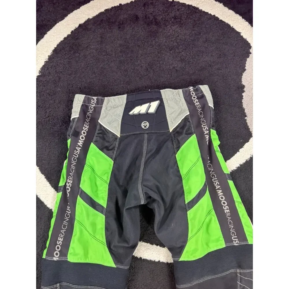MOOSE Racing Pants Mens 36x28 Green Black M1 Motorcross Padded Riding Dirt Bike